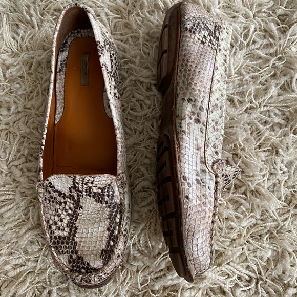 GEOX Leather Respira Snake Print Mules Loafers Driving Shoes - Picture 14 of 16